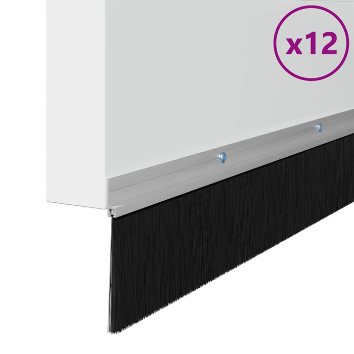 Spazzole per porte a vite 12 pcs Argento 100 cm 42019496