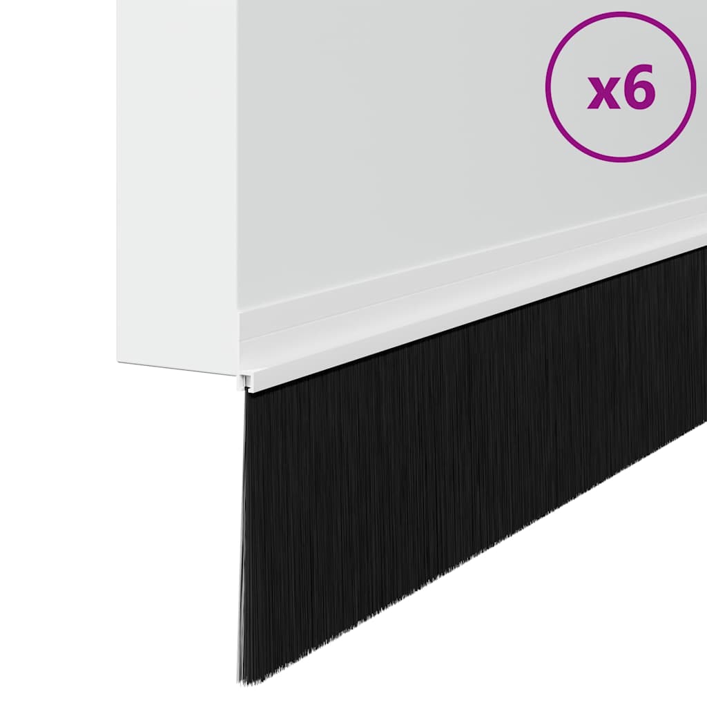Spazzole per porte autoadesive 6 pcs Bianco 100 cm 42019517