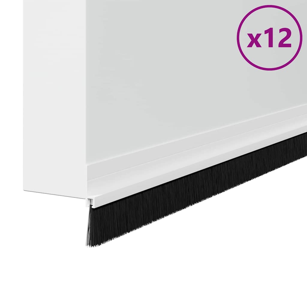 Spazzole per porte autoadesive 12 pcs Bianco 100 cm 42019518
