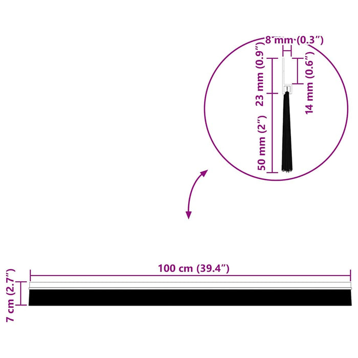 Spazzole per porte autoadesive 12 pcs Bianco 100 cm 42019519