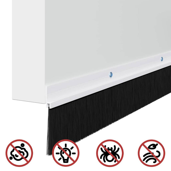 Spazzole per porte a vite 2 pcs Bianco 100 cm Lega di alluminio 42019535