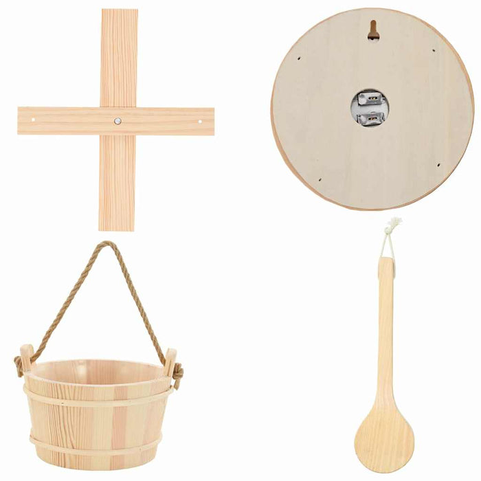 Set di Accessori per Sauna 4 pcs Marrone 42023676