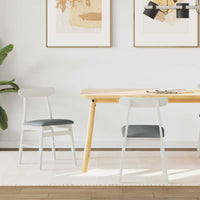 Sedia da pranzo 2 pcs Bianco e Grigio Legno Massello 42020487
