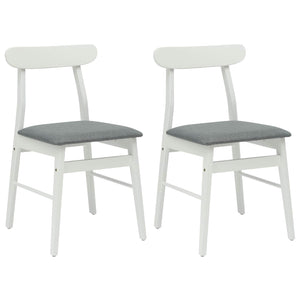 Sedia da pranzo 2 pcs Bianco e Grigio Legno Massello 42020487