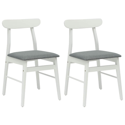Sedia da pranzo 2 pcs Bianco e Grigio Legno Massello 42020487