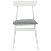 Sedia da pranzo 2 pcs Bianco e Grigio Legno Massello 42020487