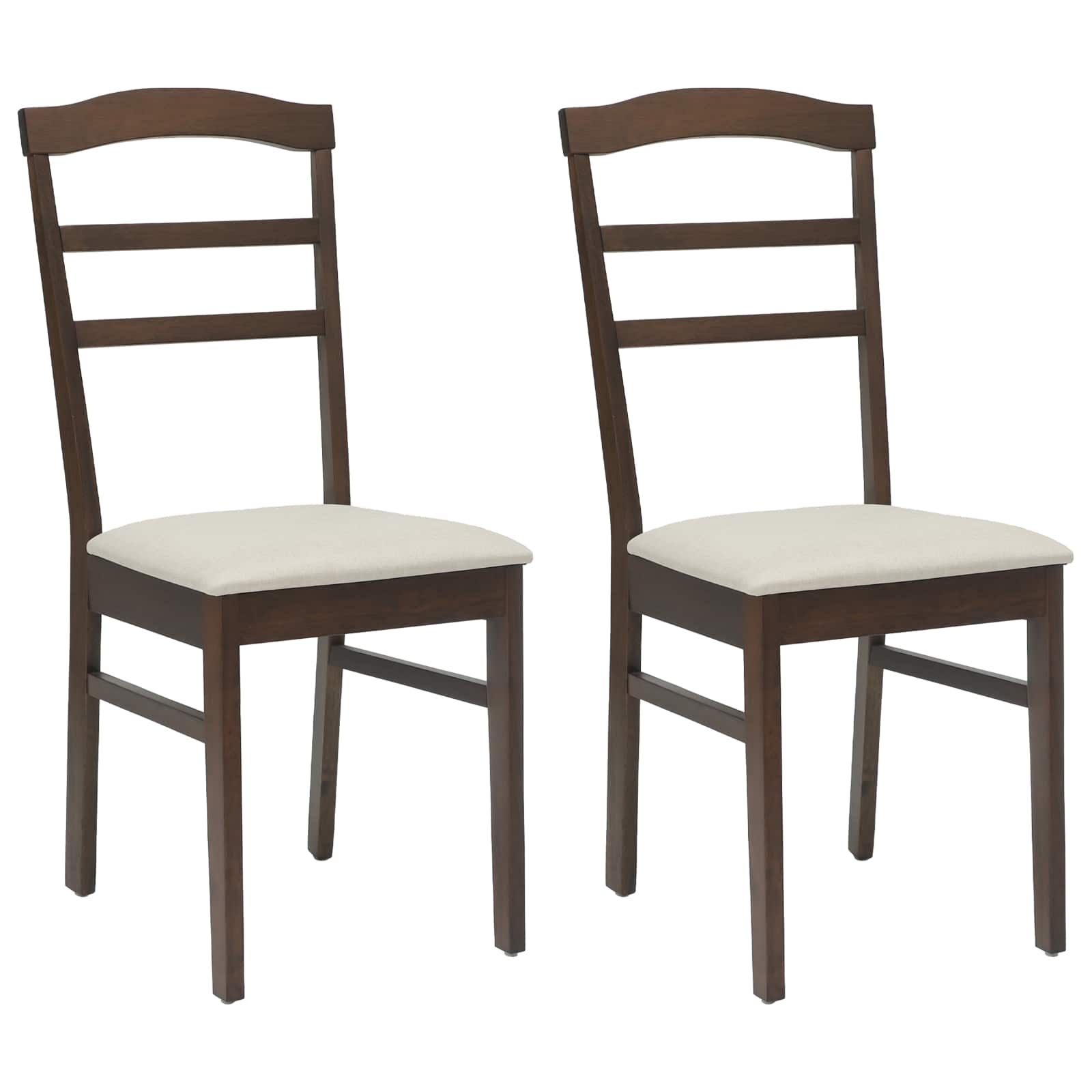 Sedia da pranzo 2 pcs Marrone chiaro e chiaro Legno Massello 42020492