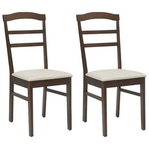 Sedia da pranzo 2 pcs Marrone chiaro e chiaro Legno Massello 42020492