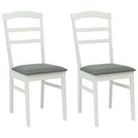 Sedia da pranzo 2 pcs Bianco e Grigio Legno Massello 42020496