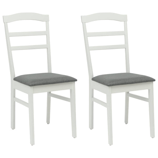 Sedia da pranzo 2 pcs Bianco e Grigio Legno Massello 42020496