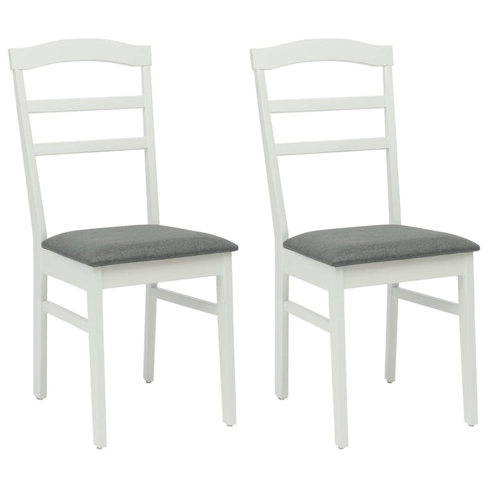 Sedia da pranzo 2 pcs Bianco e Grigio Legno Massello 42020496