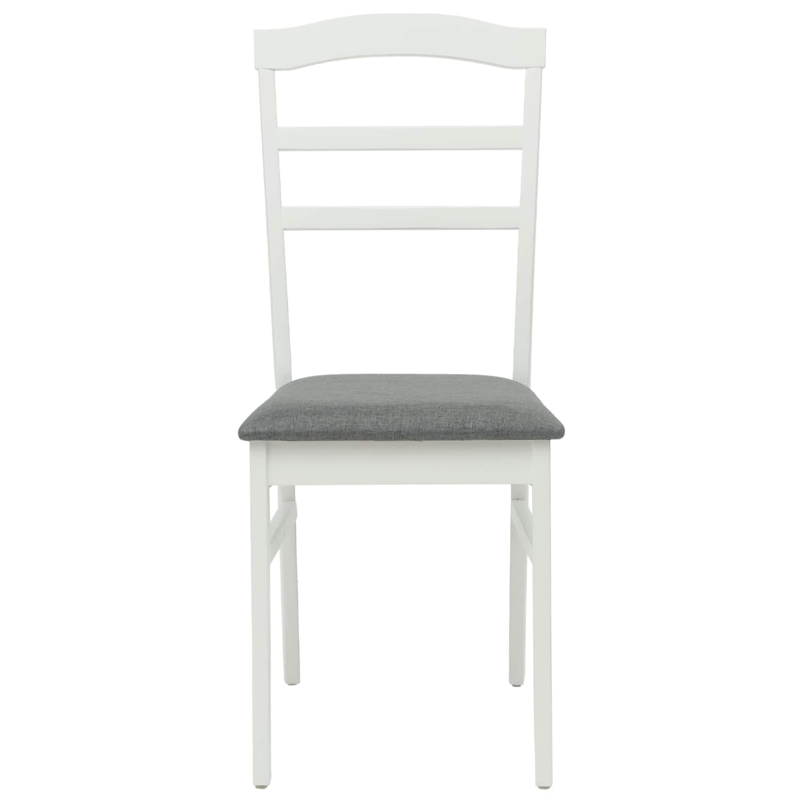 Sedia da pranzo 2 pcs Bianco e Grigio Legno Massello 42020496