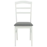 Sedia da pranzo 2 pcs Bianco e Grigio Legno Massello 42020496