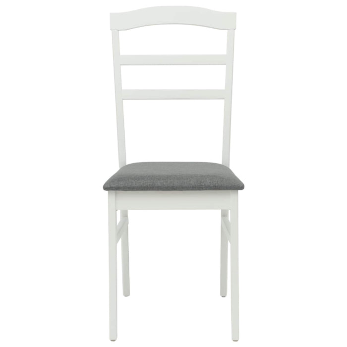 Sedia da pranzo 2 pcs Bianco e Grigio Legno Massello 42020496