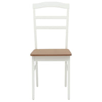 Sedia da pranzo 2 pcs Bianco e Naturale Legno Massello 42020497