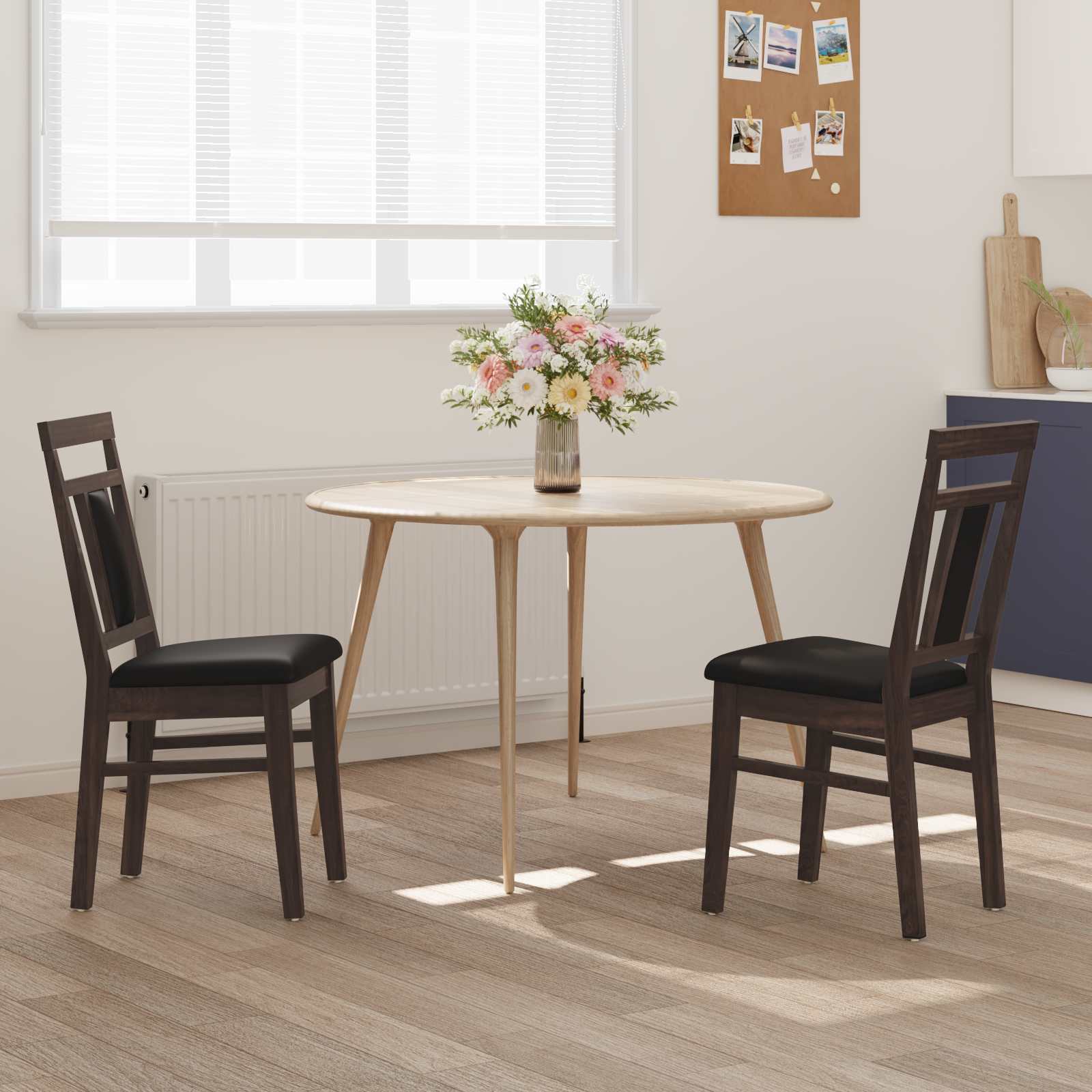 Sedia da pranzo 2 pcs Marrone chiaro e nero 42020502