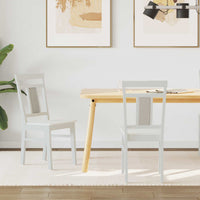 Sedia da pranzo 2 pcs Bianco Legno Massello 42020507