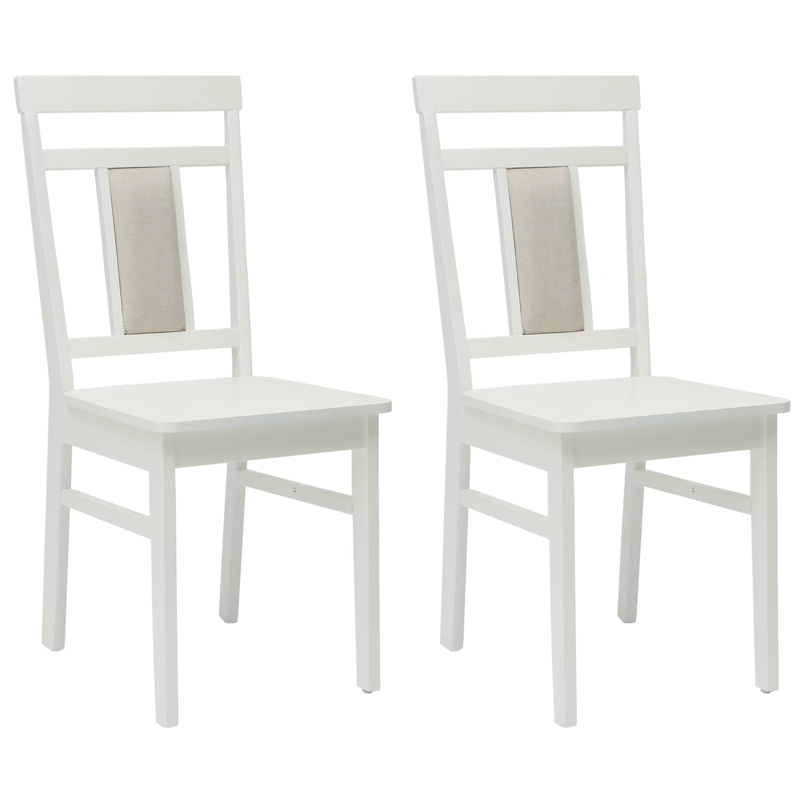 Sedia da pranzo 2 pcs Bianco Legno Massello 42020507