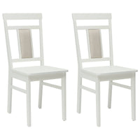 Sedia da pranzo 2 pcs Bianco Legno Massello 42020507