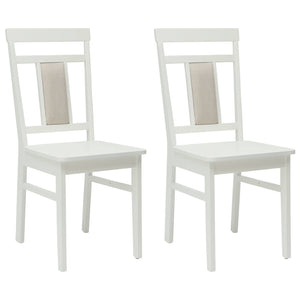 Sedia da pranzo 2 pcs Bianco Legno Massello 42020507