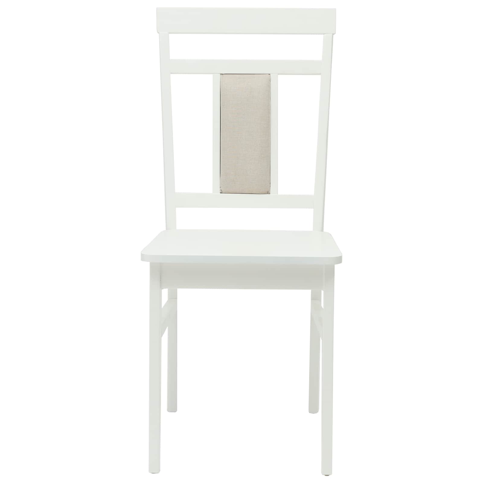 Sedia da pranzo 2 pcs Bianco Legno Massello 42020507