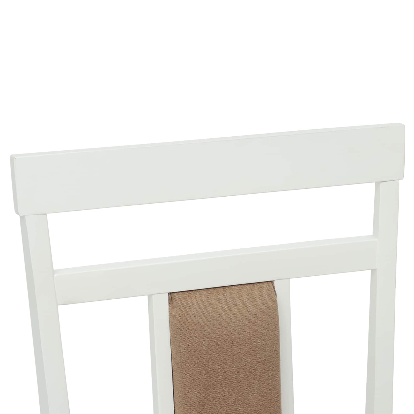 Sedia da pranzo 2 pcs Bianco e marrone Legno Massello 42020508