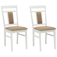 Sedia da pranzo 2 pcs Bianco e marrone Legno Massello 42020508