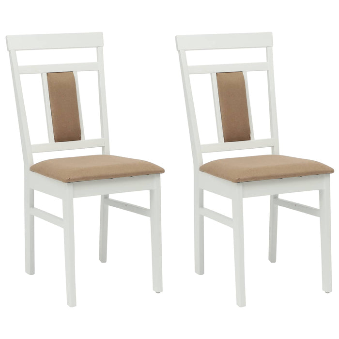 Sedia da pranzo 2 pcs Bianco e marrone Legno Massello 42020508