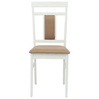 Sedia da pranzo 2 pcs Bianco e marrone Legno Massello 42020508