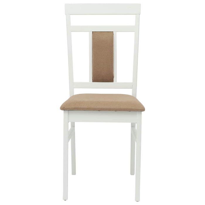 Sedia da pranzo 2 pcs Bianco e marrone Legno Massello 42020508