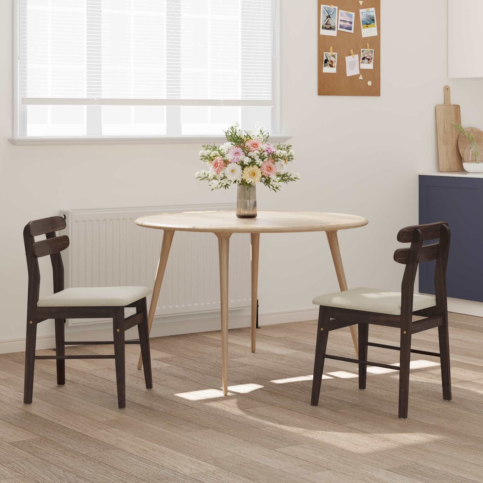 Sedia da pranzo 2 pcs Marrone chiaro e chiaro 42020510