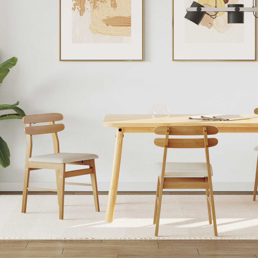 Sedia da pranzo 2 pcs Naturale e chiaro Legno Massello 42020512