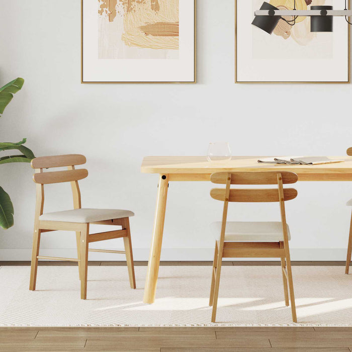 Sedia da pranzo 2 pcs Naturale e chiaro Legno Massello 42020512