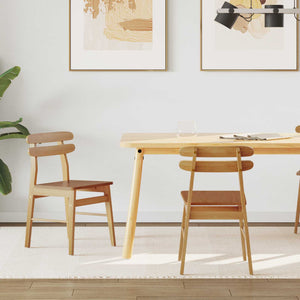 Sedia da pranzo 2 pcs Naturale Legno Massello 42020513