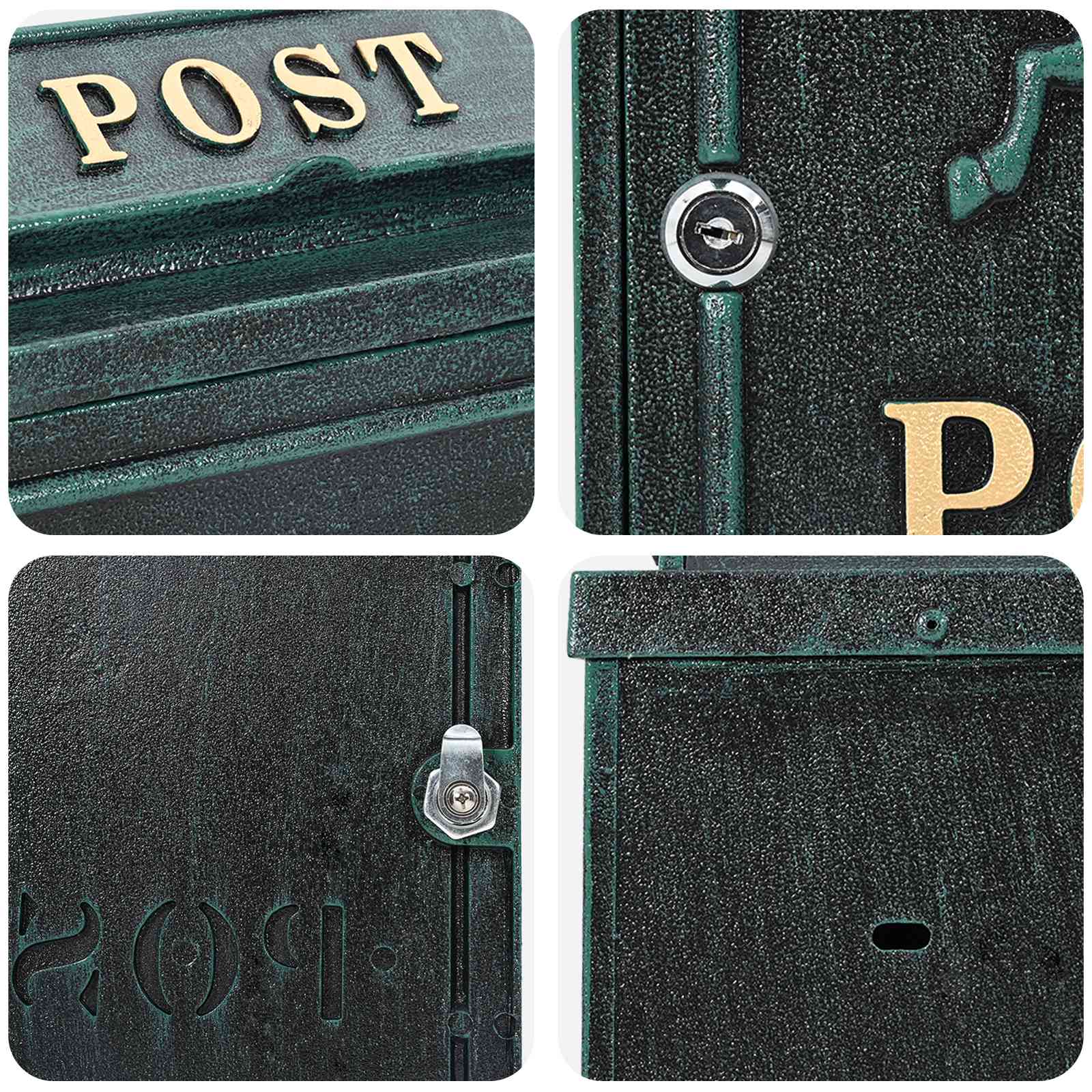 Cassetta Postale da Muro con porta Verde 29 x 13 x 41 cm 42023496