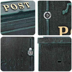 Cassetta Postale da Muro con porta Verde 29 x 13 x 41 cm 42023496