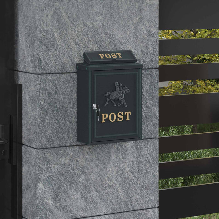 Cassetta Postale da Muro con porta Verde 29 x 13 x 41 cm 42023496