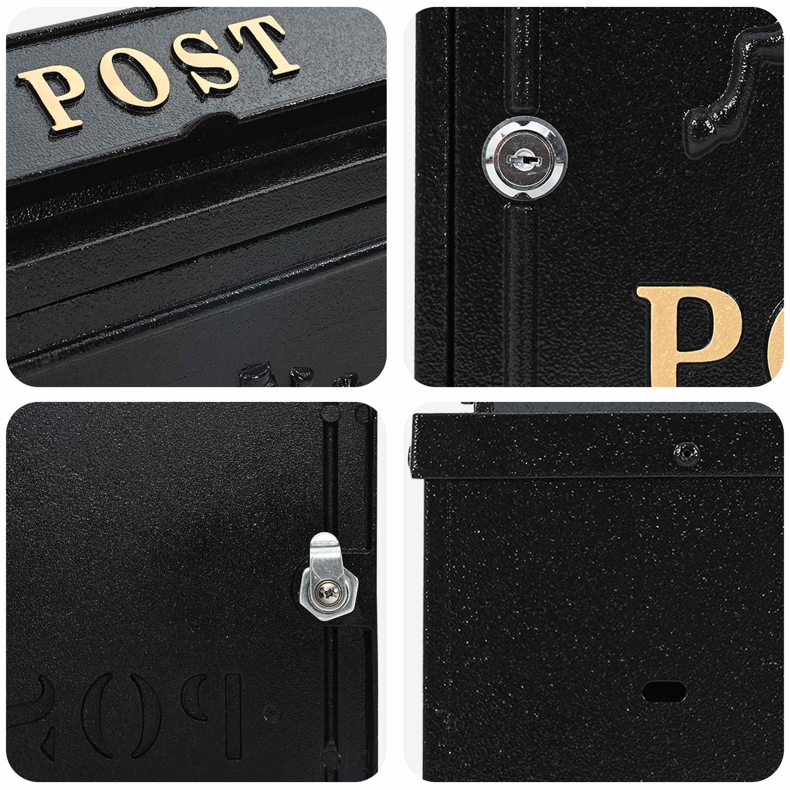 Cassetta Postale da Muro con archiviazione Nero 29 x 13 x 41 cm 42023497