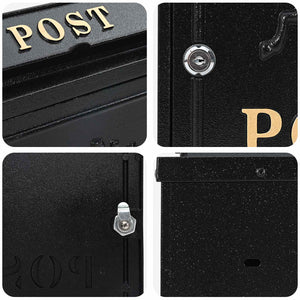 Cassetta Postale da Muro con archiviazione Nero 29 x 13 x 41 cm 42023497