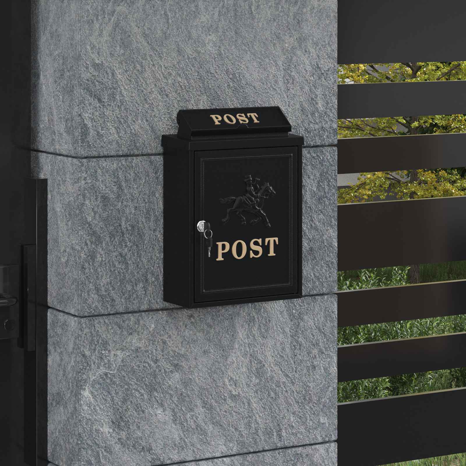 Cassetta Postale da Muro con archiviazione Nero 29 x 13 x 41 cm 42023497