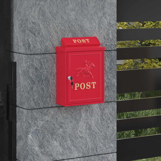 Cassetta Postale da Muro con porta Rosso 29 x 13 x 41 cm 42023498