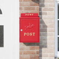 Cassetta Postale da Muro con porta Rosso 29 x 13 x 41 cm 42023498