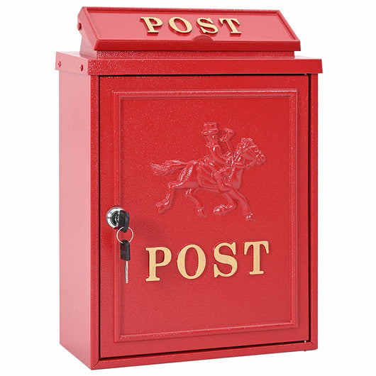 Cassetta Postale da Muro con porta Rosso 29 x 13 x 41 cm 42023498