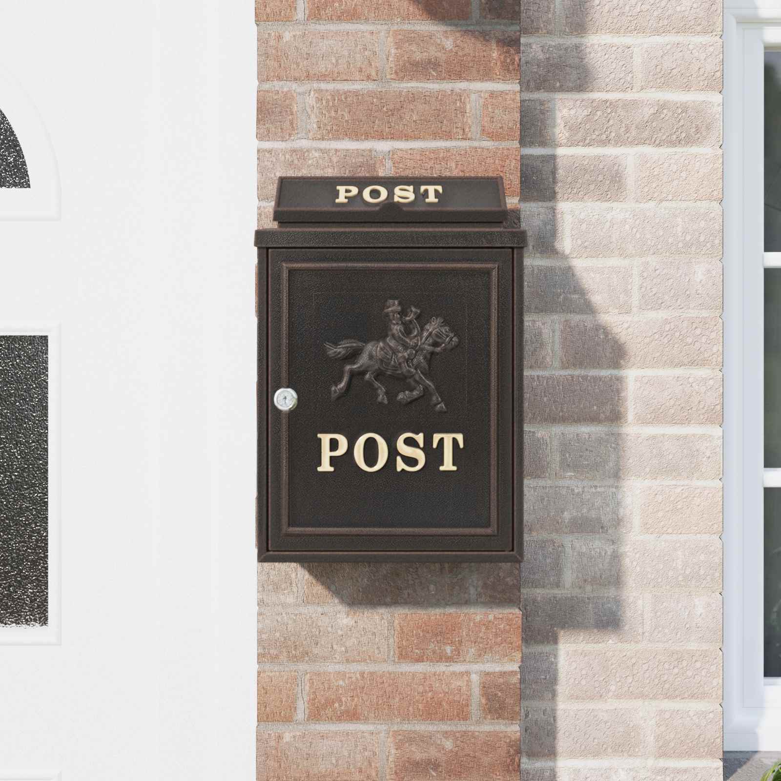 Cassetta Postale da Muro con porta Bronzo 29 x 13 x 41 cm 42023499