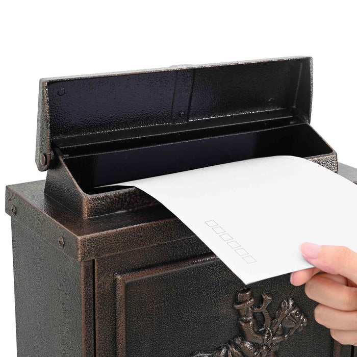 Cassetta Postale da Muro con porta Bronzo 29 x 13 x 41 cm 42023499