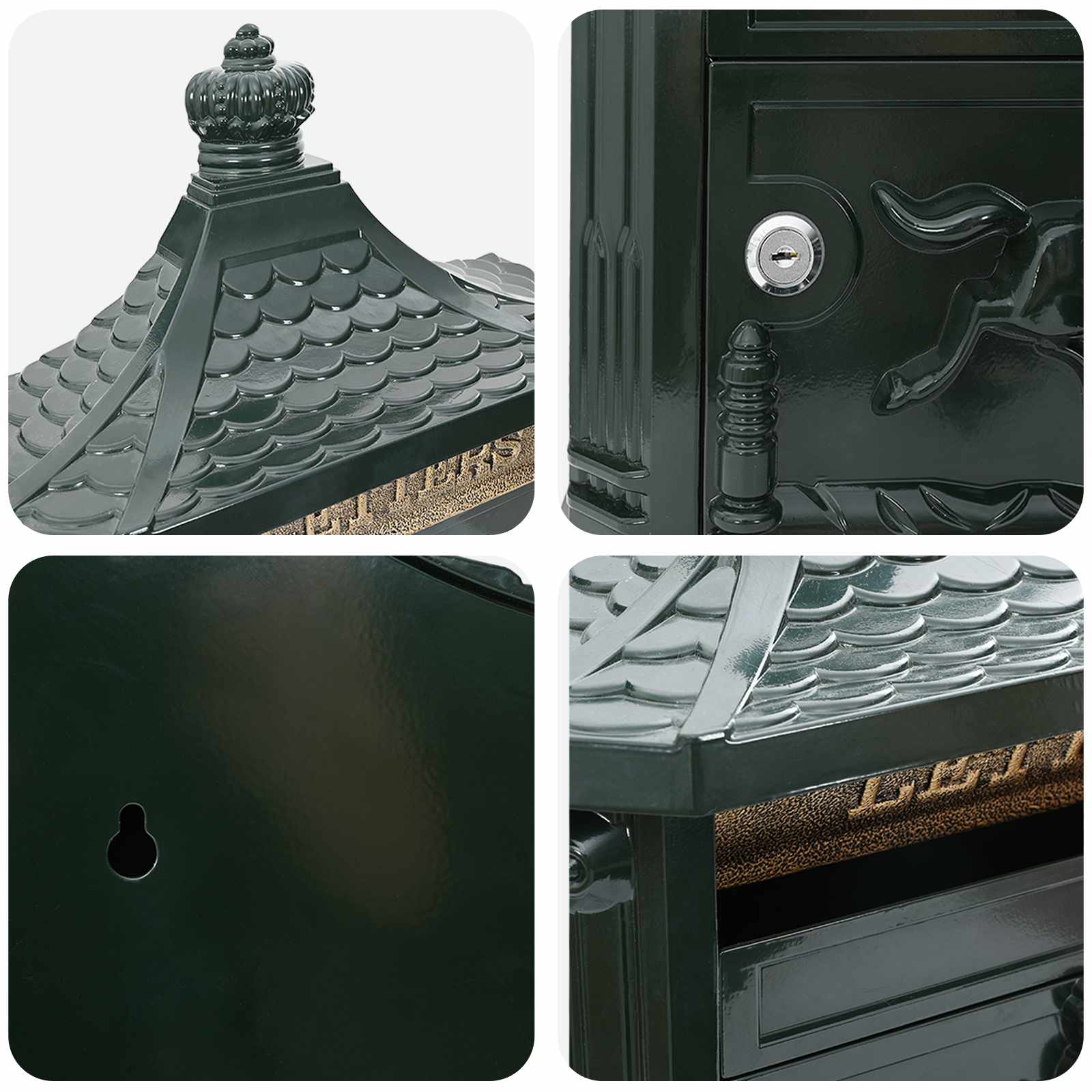 Cassetta Postale da Muro con porta Verde 40.5 x 15.5 x 44 cm 42023500