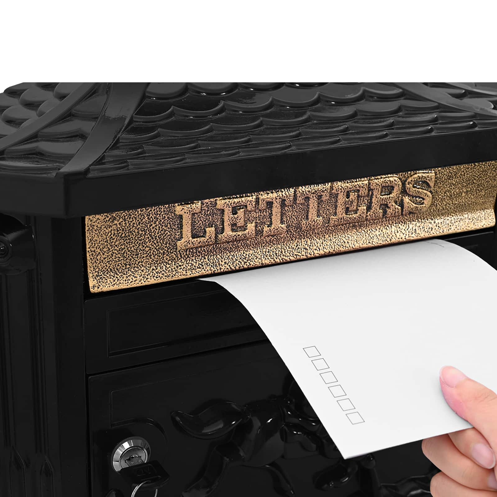 Cassetta Postale da Muro con porta Nero 40.5 x 15.5 x 44 cm 42023501