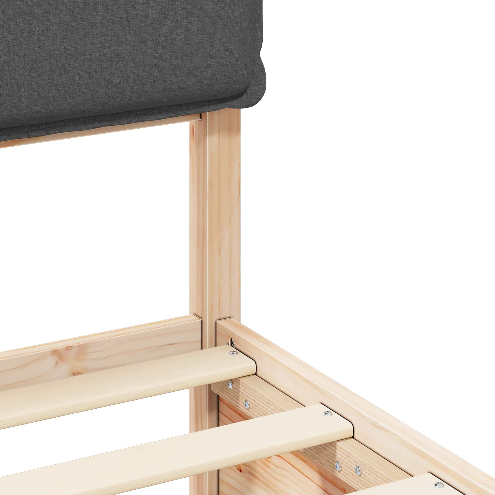 Letto con Testiera Rivestita Grigio scuro 120 x 200 cm 3405518