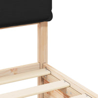 Letto con Testiera Rivestita Nero 120 x 200 cm Pino massello 3405519