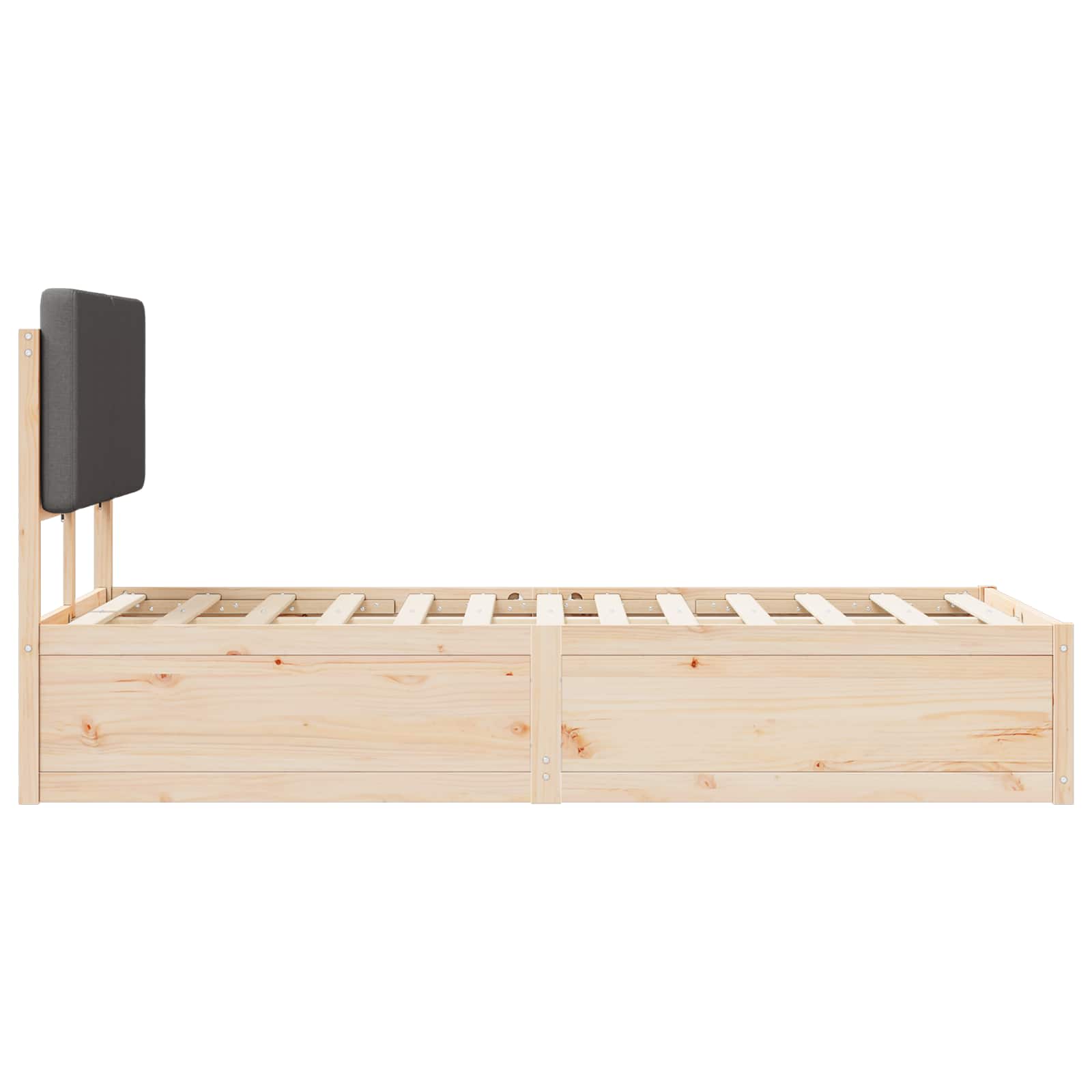 Letto con Testiera Rivestita Grigio scuro 120 x 200 cm 3405528